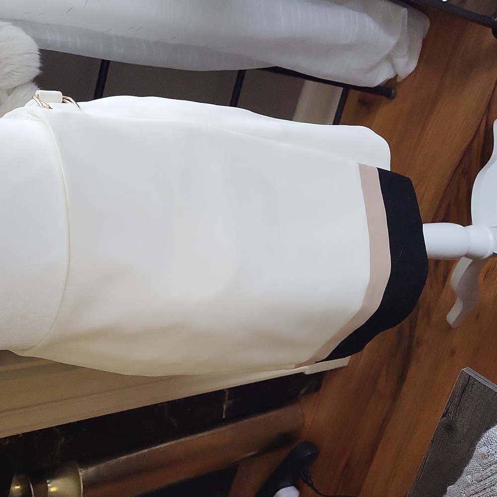 Asymmetrical White Pencil Skirt